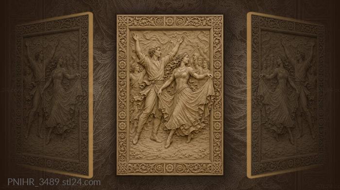 Festive dance with swirling figures 3d STL model