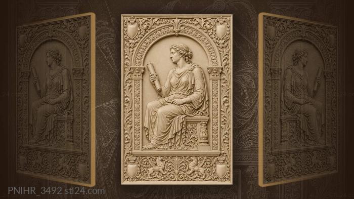 Scroll holder under a flowering arch 3d STL model