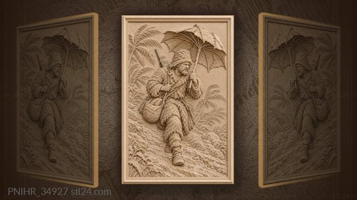 Lost traveler in stormy highlands 3d STL model