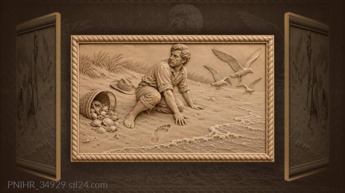 Lost moment by the shore 3d STL model