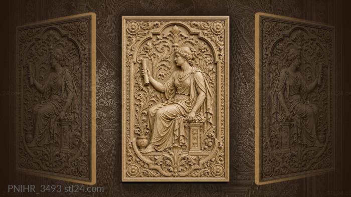 Tall figure offering scroll sideways 3d STL model