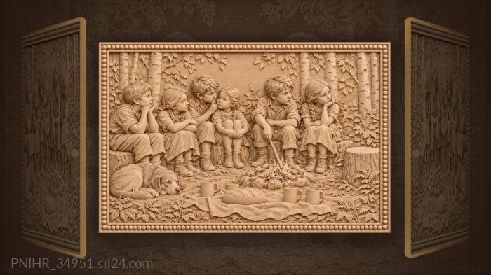 Storytelling circle warm evening companionship 3d STL model