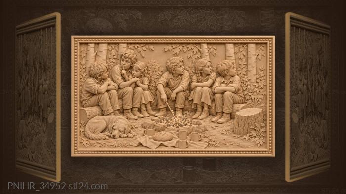 Storytelling circle warm evening tales 3d STL model