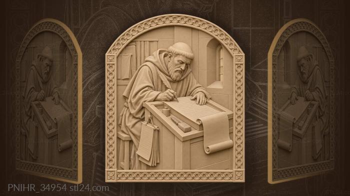 Scribe at work ancient wisdom 3d STL model