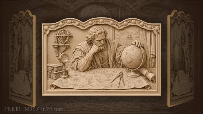 Map leads the scholar on distant roads 3d STL model