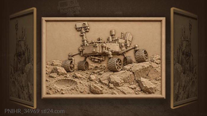 Mars rover climbs a cracked slab 3d STL model
