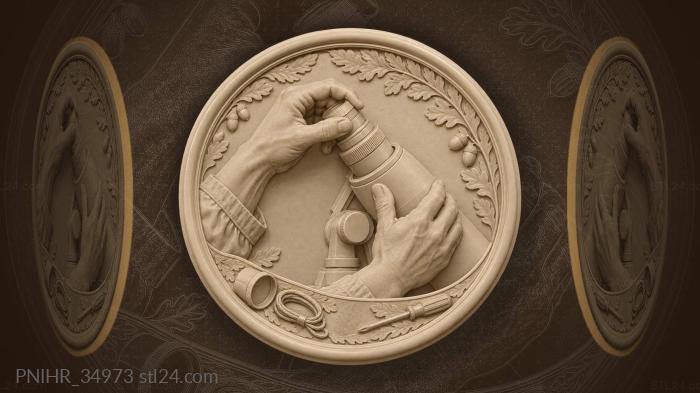 Hands tighten the telescope eyepiece 3d STL model