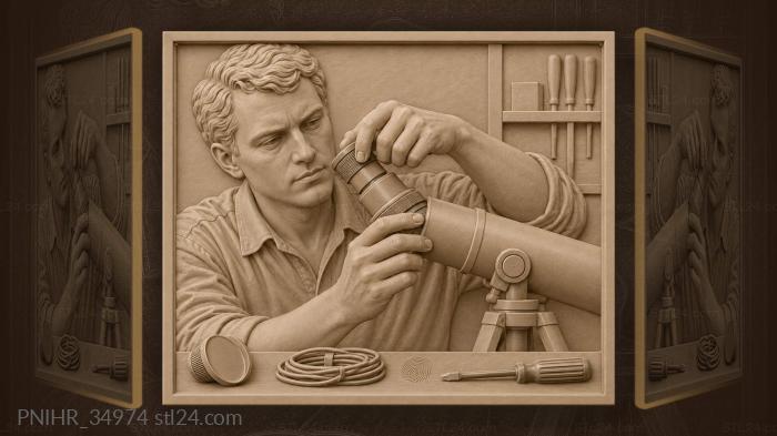 Steady fingers tune and test the telescope 3d STL model
