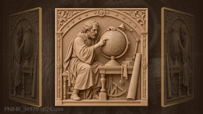 Turning scholar identifies figures on star globe 3d STL model