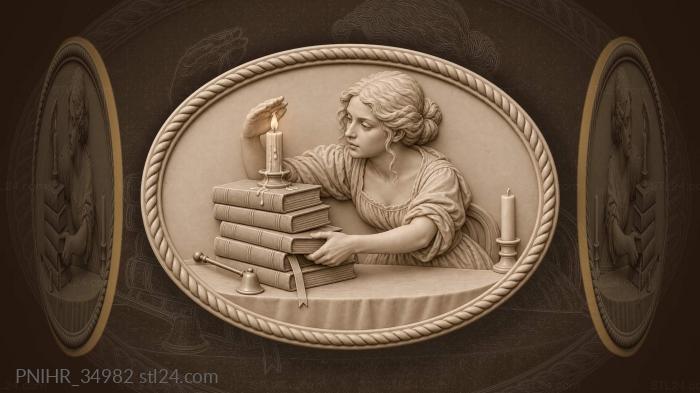 Candlelight wisdom reaching for knowledge 3d STL model
