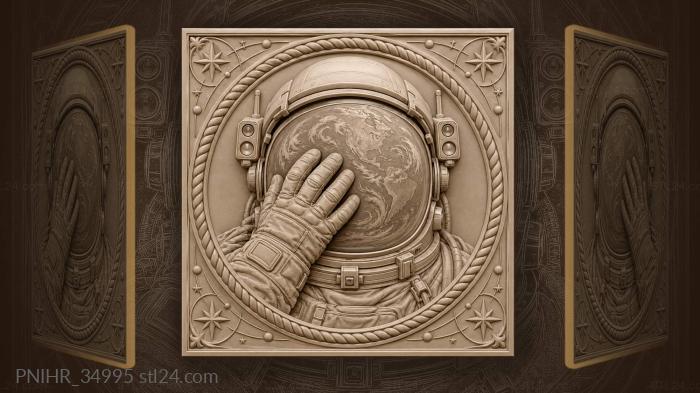 Cosmic helmet earth reflection hand 3d STL model