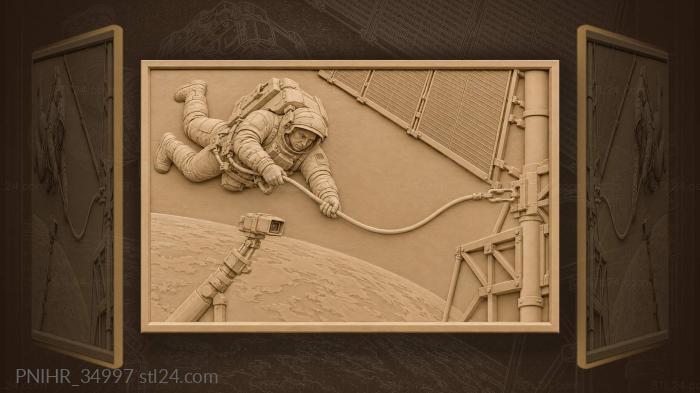 Astronaut adrift in open space 3d STL model