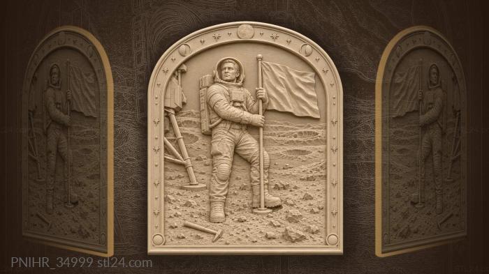 Lunar flag planting first step 3d STL model