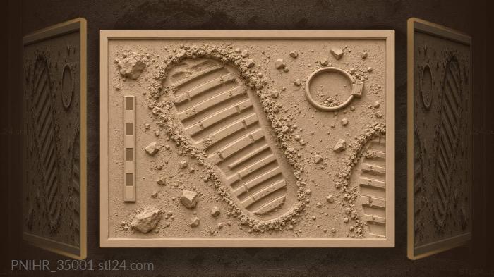 Lunar footprint preserves the first step 3d STL model