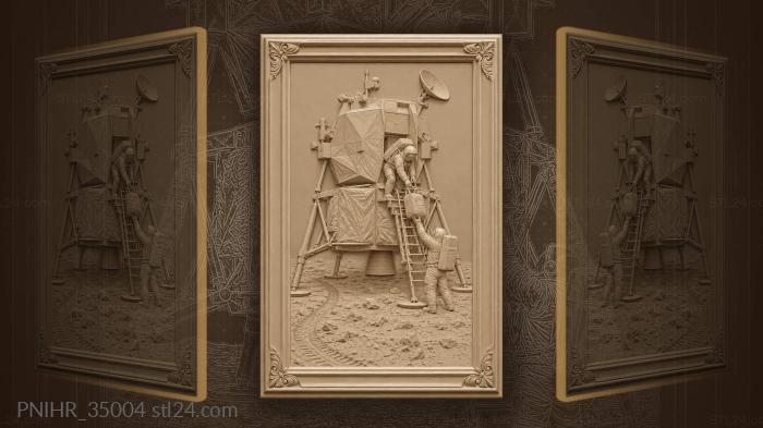 Lunar module landing dust and crew 3d STL model