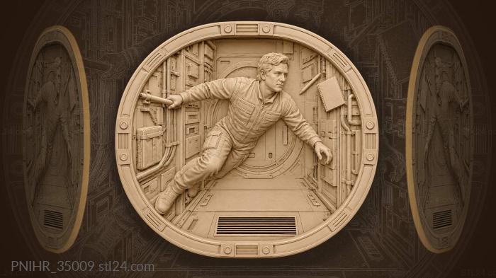 Astronaut adrift in space station 3d STL model