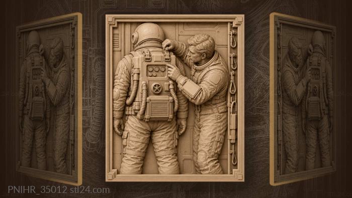 Crewman secures backpack before spacewalk 3d STL model