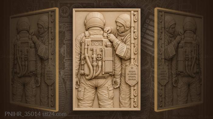 Assistant double checks cosmonaut life support 3d STL model