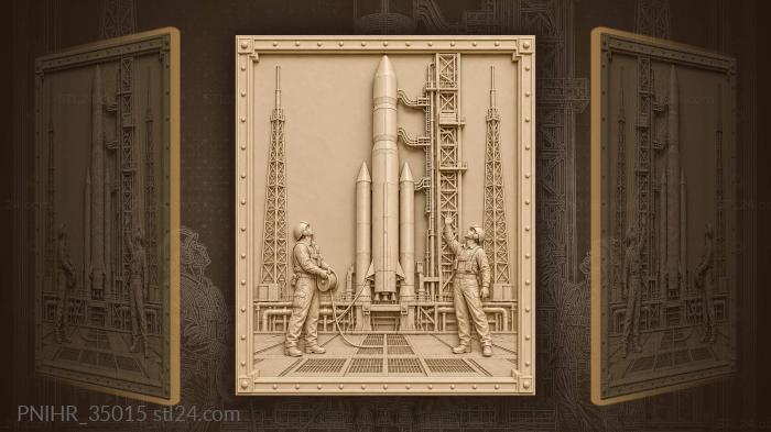 Rocket launch preparation ground crew 3d STL model