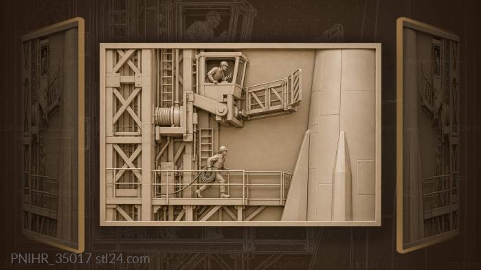 Operator retracts the tower for launch 3d STL model