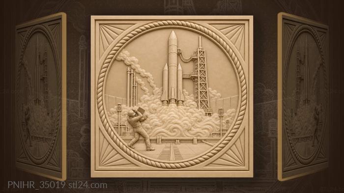 Engineer retreats from rocket vapor cloud 3d STL model