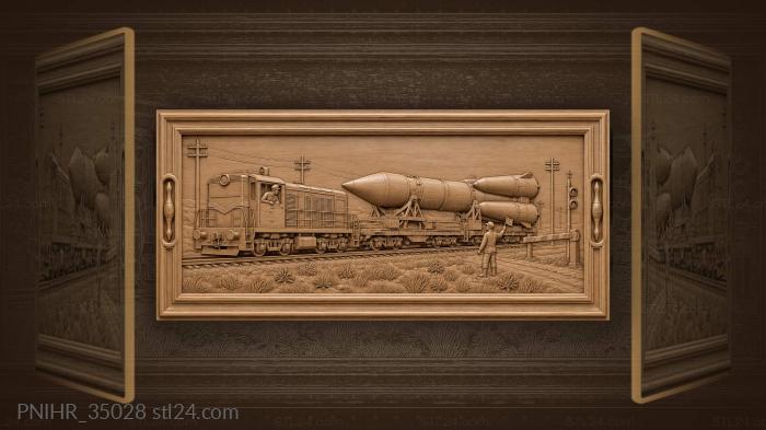 Rocket train on the rails 3d STL model