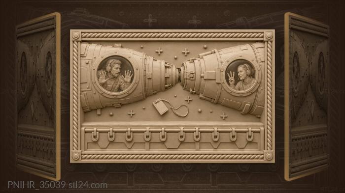 Spacecraft docking final approach pilot view 3d STL model