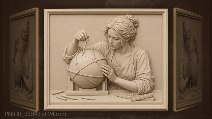 Designer drafting celestial sphere geometry 3d STL model