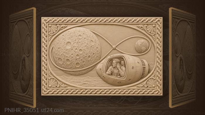 Lunar capsule endless orbit flight 3d STL model