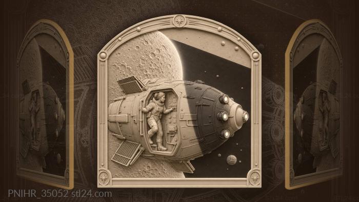 Spaceship entering planetary shadow zone 3d STL model