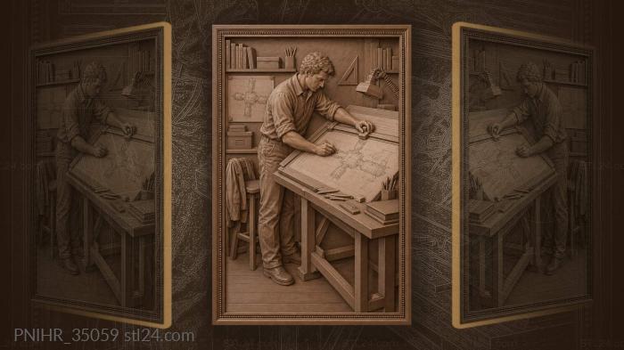 Engineer draws a docking assembly 3d STL model