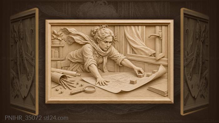 Scientist saving important research paper 3d STL model
