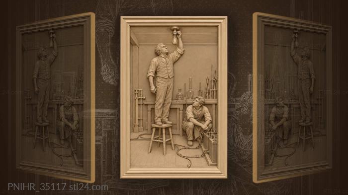First light invention electric moment · Thomas Edison 3d STL model