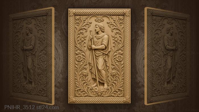 Majestic figure with floral surround 3d STL model