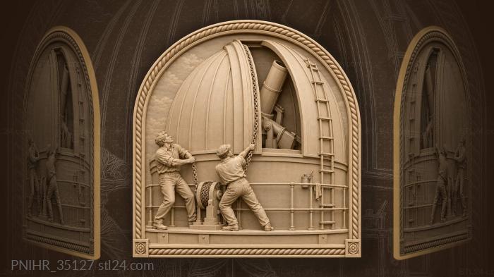 Astronomers roll dome open for telescope 3d STL model