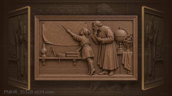 Workers haul chain to turn observatory 3d STL model
