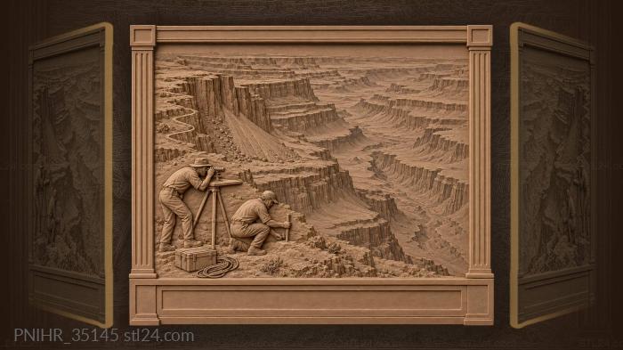 Plane table guides geologists across martian canyon 3d STL model