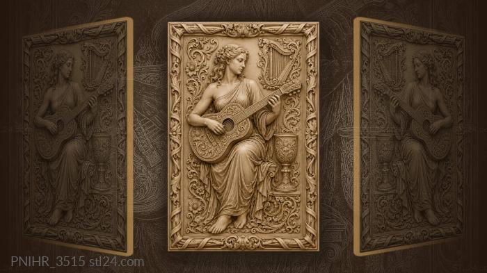 Guitar and wine still life 3d STL model