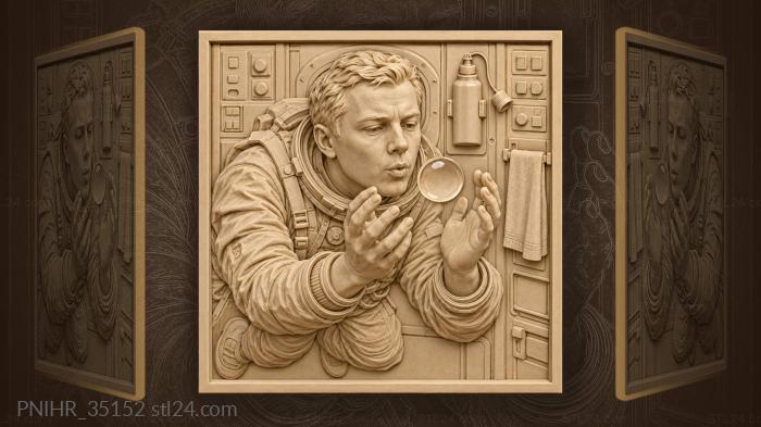 Cosmonaut tackles a wandering drink 3d STL model