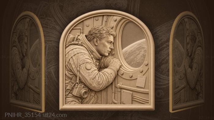 Cosmonaut gazing at earth’s horizon 3d STL model
