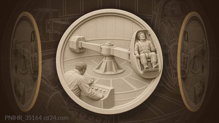 Cosmonaut endures acceleration inside centrifuge 3d STL model