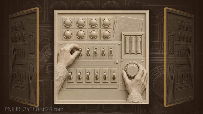 Control panel with switches and lamps 3d STL model
