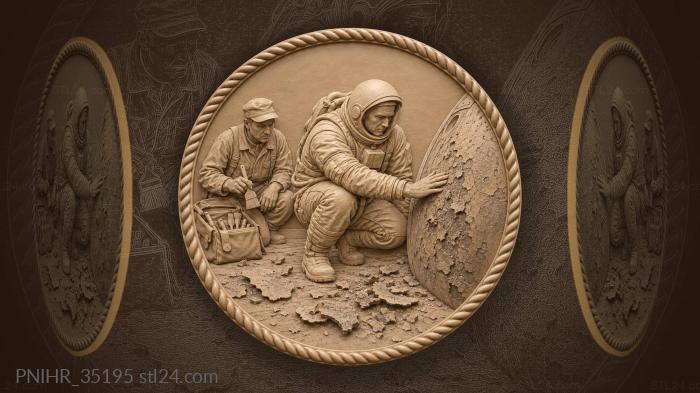 Survivor inspects the capsule after landing 3d STL model