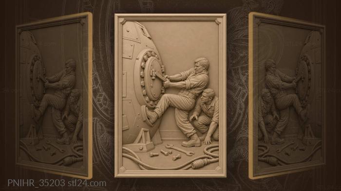Technician hauls the capsule hatch open 3d STL model