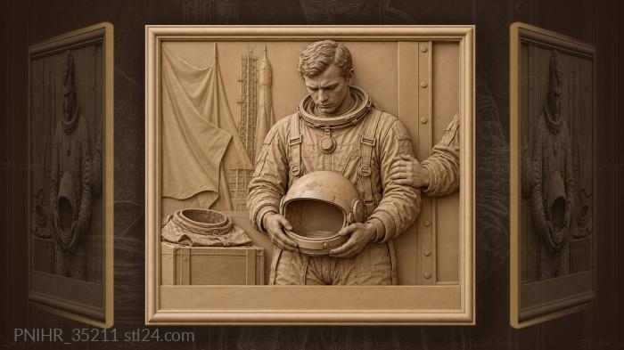Cosmonaut’s quiet contemplation empty visor 3d STL model