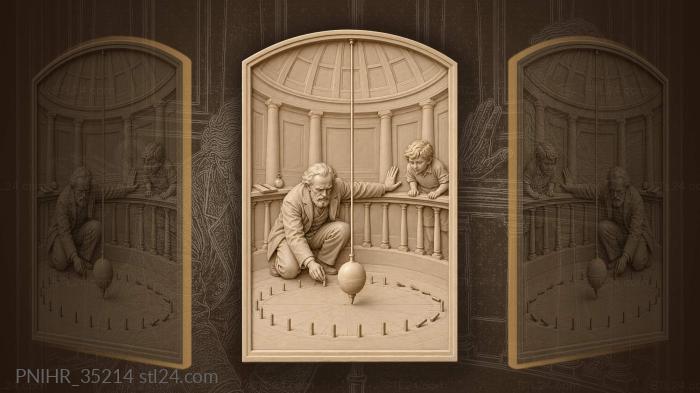 Museum pendulum researcher and curious boy · Galileo Galilei 3d STL model