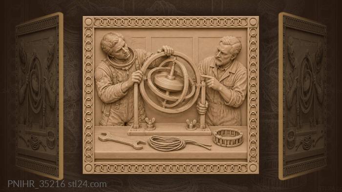 Astronaut tilts the steadfast gyroscope 3d STL model