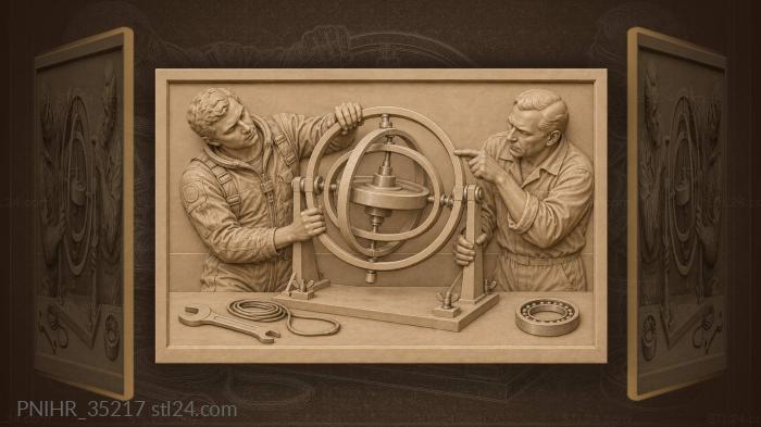 Gimbals defy each turn by the cosmonaut 3d STL model