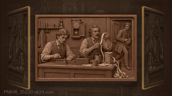 Telegraph office bustling with news 3d STL model