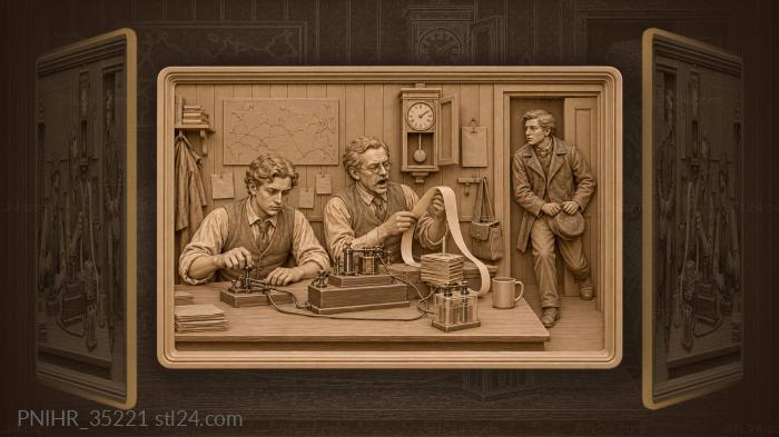 Telegraph operator urgent message delivery 3d STL model